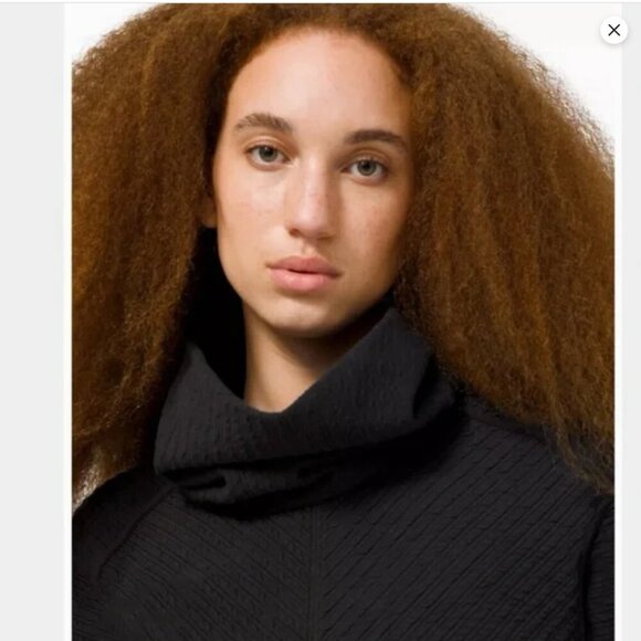 Lululemon On Repeat Dress Black Long-Sleeve Textured Removable Collar Women's 6 - Picture 3 of 15